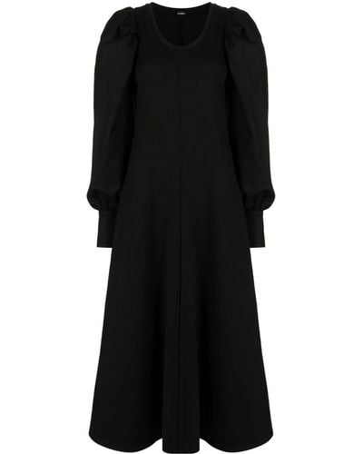 Goen.J Robe évasée à manches bouffantes - Noir