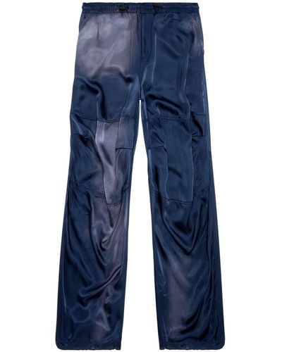 DIESEL Pantalon ample P-Marty à poches cargo - Bleu