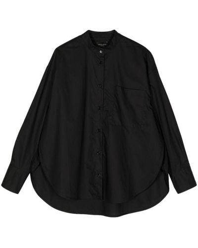 Roberto Collina Collarless Cotton Shirt - Zwart