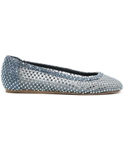 Le Silla Gilda Crystal-embellished Ballerina Shoes - Blue