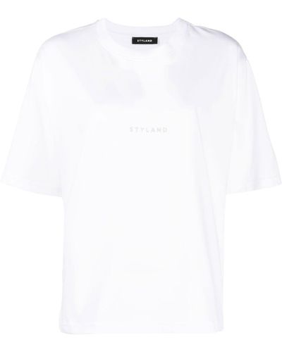 Styland T-shirt con logo goffrato - Bianco