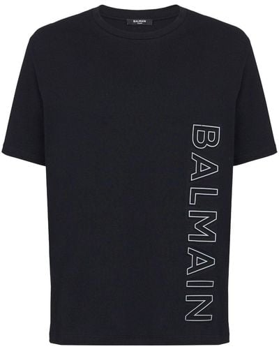 Balmain Camiseta con logo en relieve - Negro