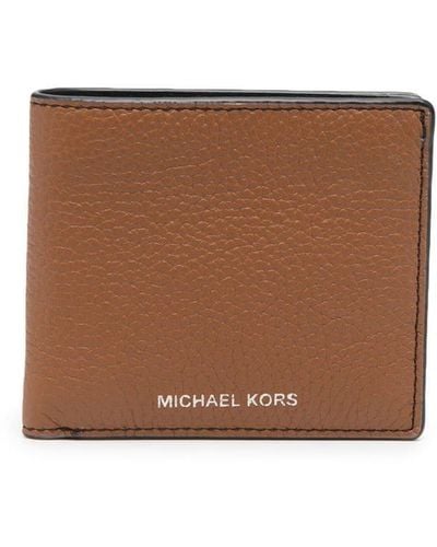 MICHAEL Michael Kors Portefeuille en cuir grainé à design pliant - Marron