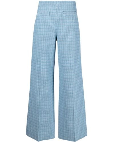 Sandro Narsy Checked Wide-leg Trousers - Blue
