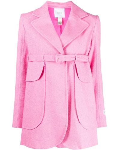 Patou Logo-patch Tailored Belted Jacket - Pink