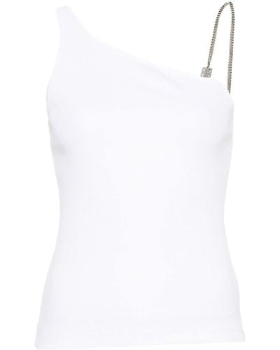 Givenchy Haut asymétrique à motif 4g - Blanc