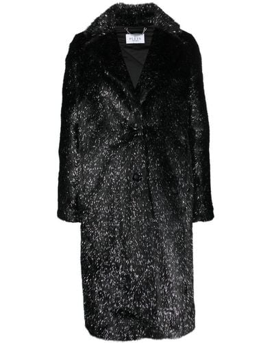 Philipp Plein Mantel aus Faux Fur - Schwarz