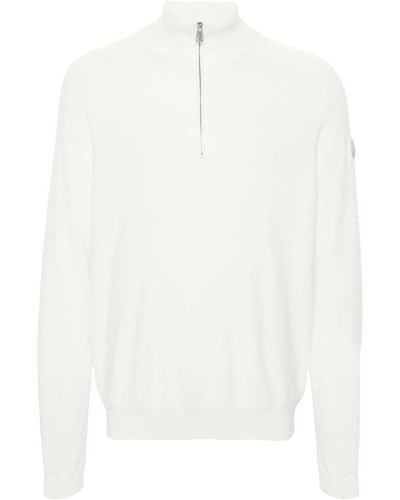 Moncler Logo-patch Knitted Jumper - White