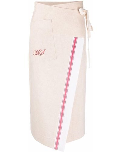 Marine Serre Logo-embroidered Tea Towel Wrap Skirt - Multicolour