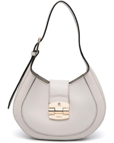 Furla Arch-motif Grained Leather Bag - White