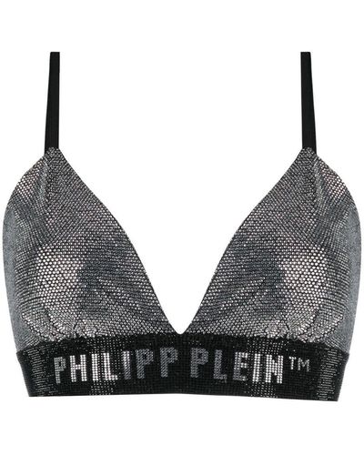 Philipp Plein Rhinestone Embellished Bra - Black