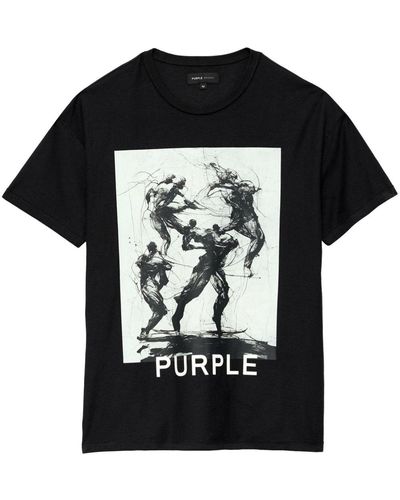 Purple Brand Fight Cotton T-shirt - Black