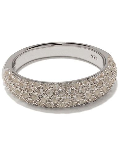 Tom Wood 'Liz' Ring mit Kristallen - Weiß