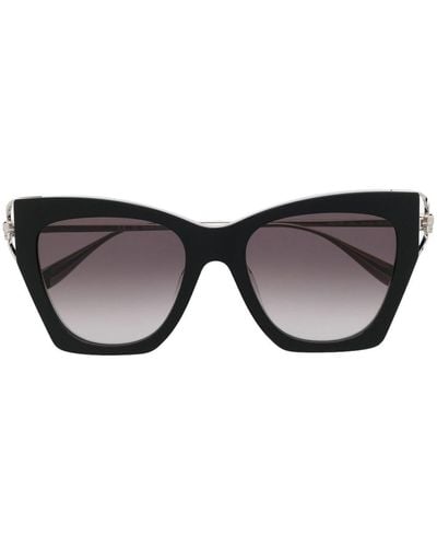 Alexander McQueen Skull-stud Cat-eye Sunglasses - Brown