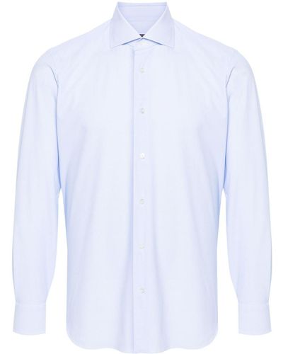 Barba Napoli Geometric-Pattern Shirt - White