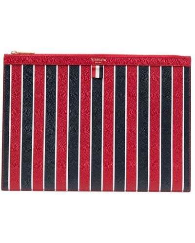 Thom Browne Medium Vertical-stripe Document Holder - Red