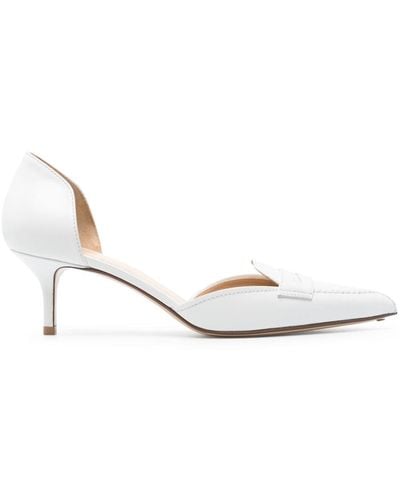 Francesco Russo D'orsay 55mm Leather Court Shoes - White