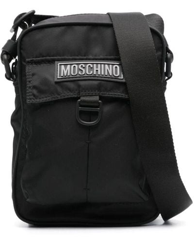 Moschino Sac porté épaule à logo appliqué - Noir