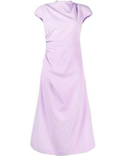 Rachel Gilbert Willa Ruched Midi Dress - Purple