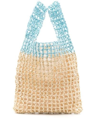 Nannacay Federica Crochet-knit Raffia Bag - Natural