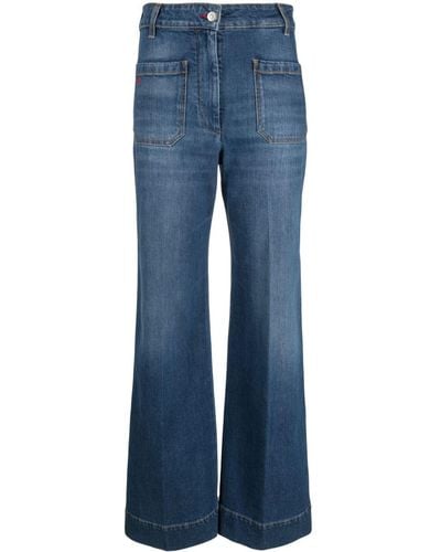 Victoria Beckham Wide-Leg-Jeans mit hohem Bund - Blau