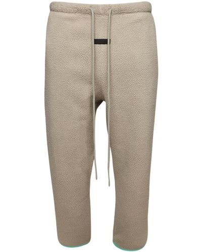 Fear Of God Logo-patch Fleece Track Trousers - Natural