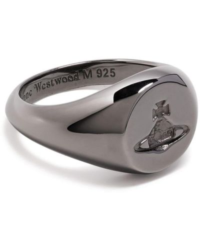 Vivienne Westwood Orb-engraved Silver Ring - Gray