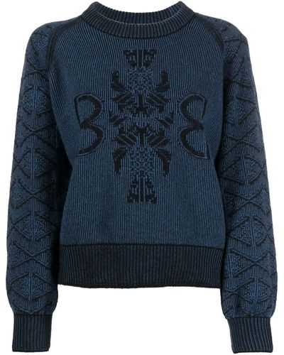 Barrie Round Neck Cashmere Sweater - Blue