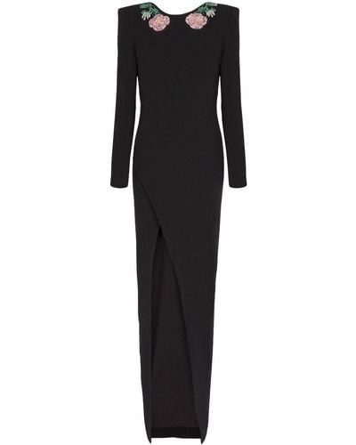 Balmain Sequinned Backless Gown - Black