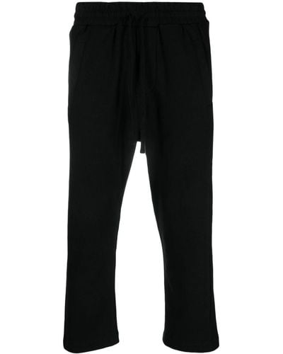 Thom Krom Cropped Tapered Track Trousers - Black