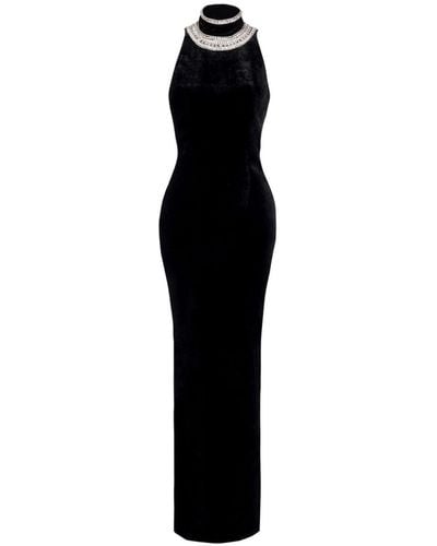 Balmain Crystal-embellished Velvet Gown - Black