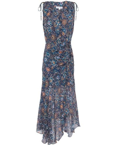 Veronica Beard Dovima Kleid mit Blumen-Print - Blau