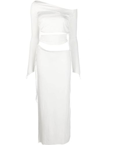 MANURI Cut-out Detail Midi Dress - White