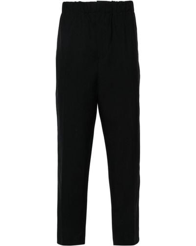 Jil Sander Wool Tapered Trousers - Black