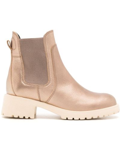 Sarah Chofakian Mirre Leather Ankle Boots - Natural