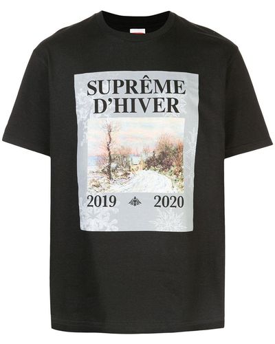 Supreme T-shirt D'Hiver imprimé - Noir