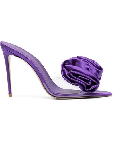 Le Silla Rose 110mm Floral-appliqué Sandals - Purple