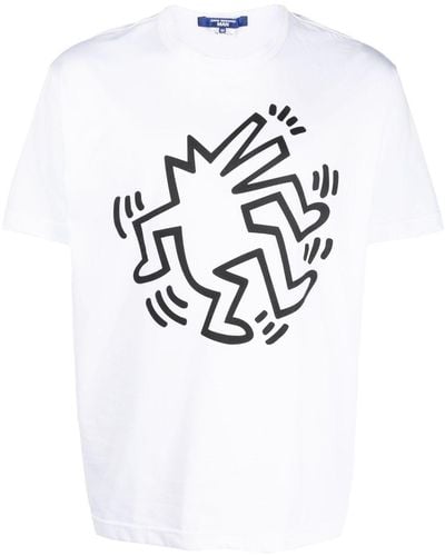 Junya Watanabe Camiseta con estampado gráfico de Junya Watanabe x Comme des Garçons x Keith Haring - Blanco
