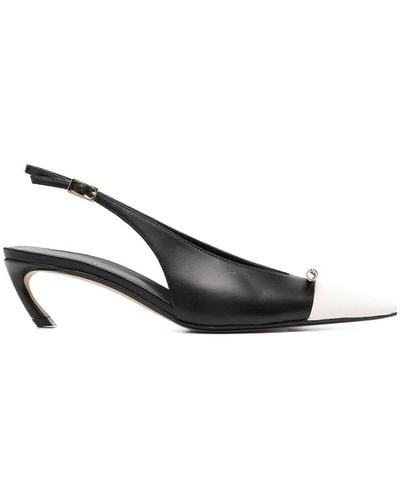 Lanvin Rita 50mm Leather Slingback Court Shoes - Black