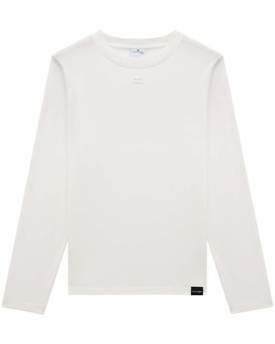 Courreges Long-sleeve Cotton T-shirt - White