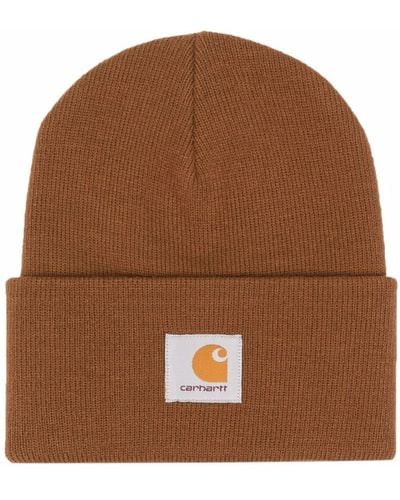Carhartt Mütze mit Logo-Patch - Braun