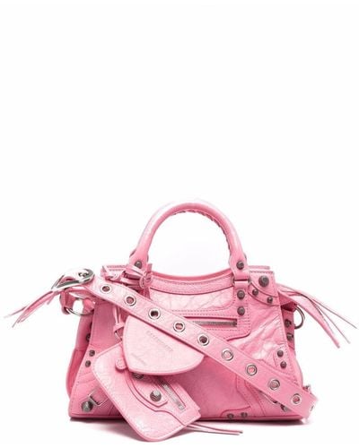 Balenciaga Neo Cagole Mini Leather Tote Bag - Pink