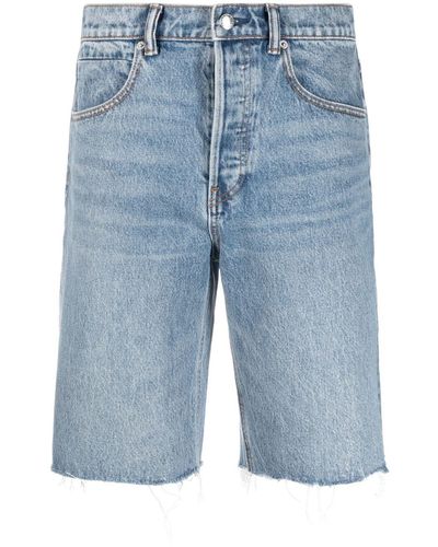 Alexander Wang Hoch sitzende Jeans-Shorts - Blau