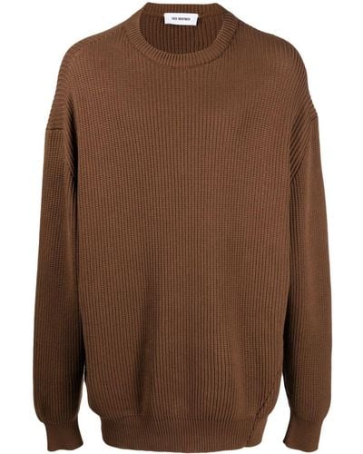 Hed Mayner Drop-shoulder Cotton Sweatshirt - Brown