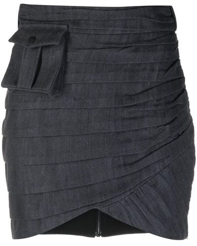 The Mannei 'bordeaux' Ruched Skirt - Black