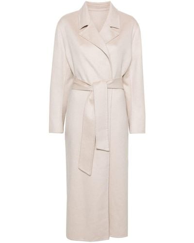 Kiton Cashmere Belted Trench Coat - White