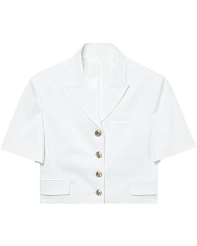 Juun.J Antique-button Cropped Jacket - White