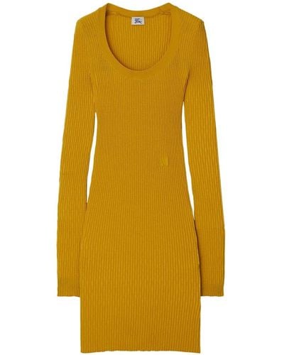 Burberry Rib-knit Midi Dress - Yellow