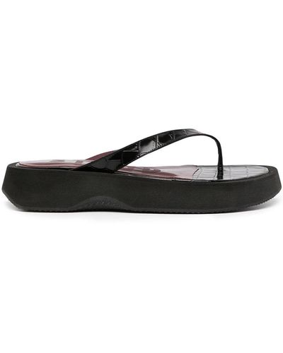 STAUD Tessa Flatform Thong Sandals - Black