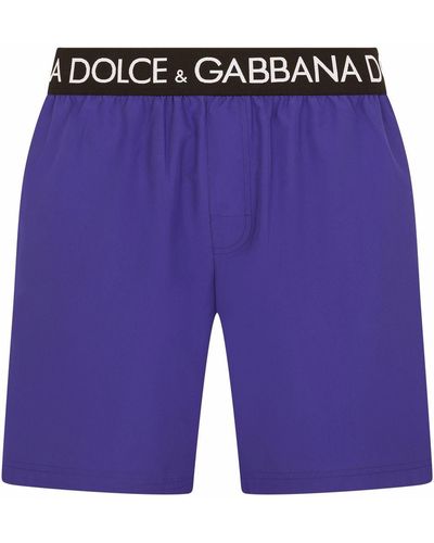 Dolce & Gabbana Logo-waistband Swim Shorts - Purple